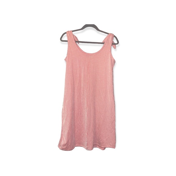 WANDERING DREAMS Red & White Striped Dress with Shoulder Tie Details M NWOT - Picture 3 of 7